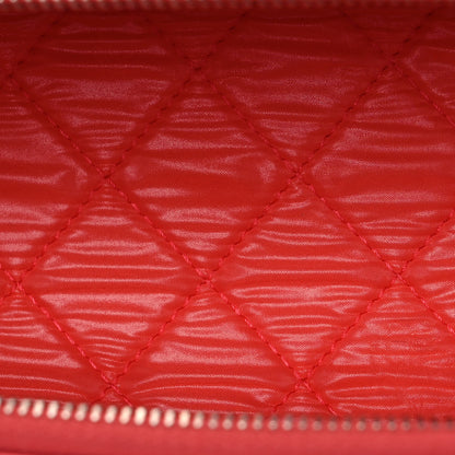 Chanel Caviar Quilted Double Zip Pouch Cosmetic Case Coral 5 of 14
