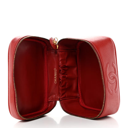 Chanel Caviar Vanity Cosmetic Case Red 6 of 14