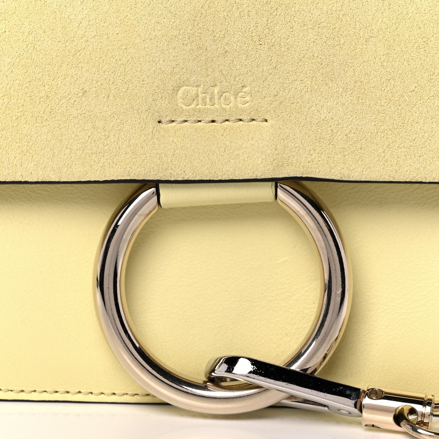 Suede Calfskin Small Faye Shoulder Bag Lemonade