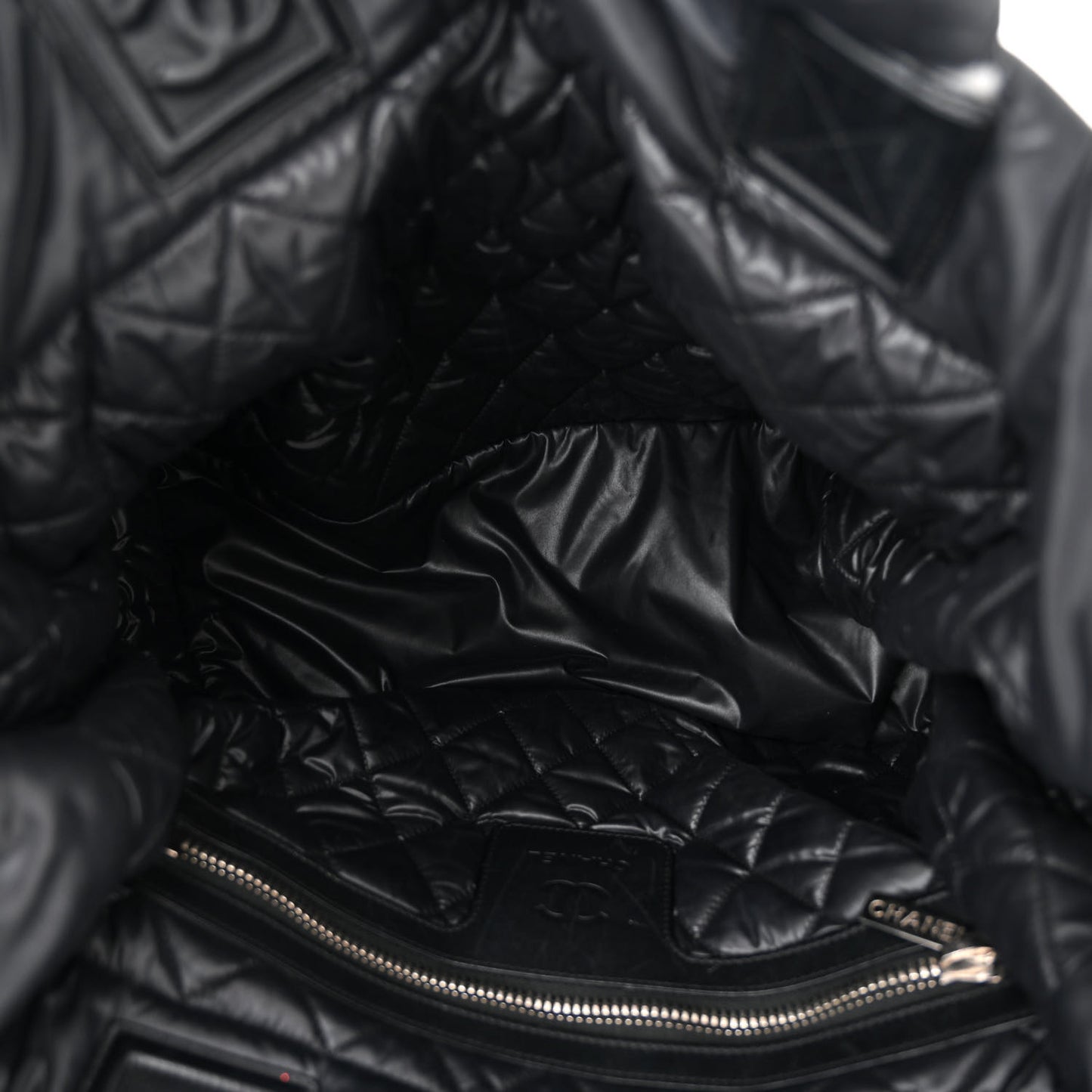 Nylon Quilted Large Coco Cocoon Tote Black