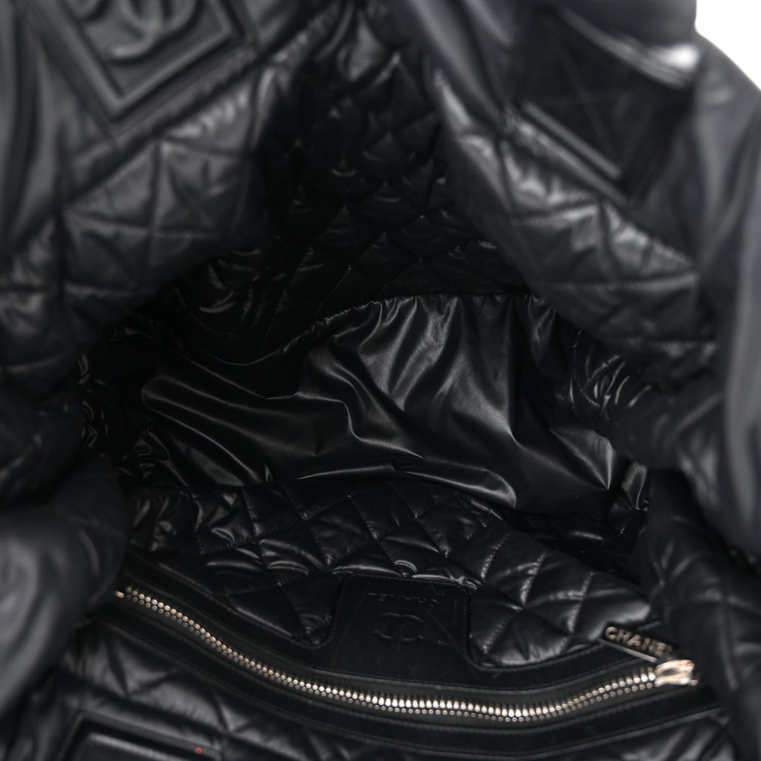 Chanel Nylon Quilted Large Coco Cocoon Tote Black 9 of 21