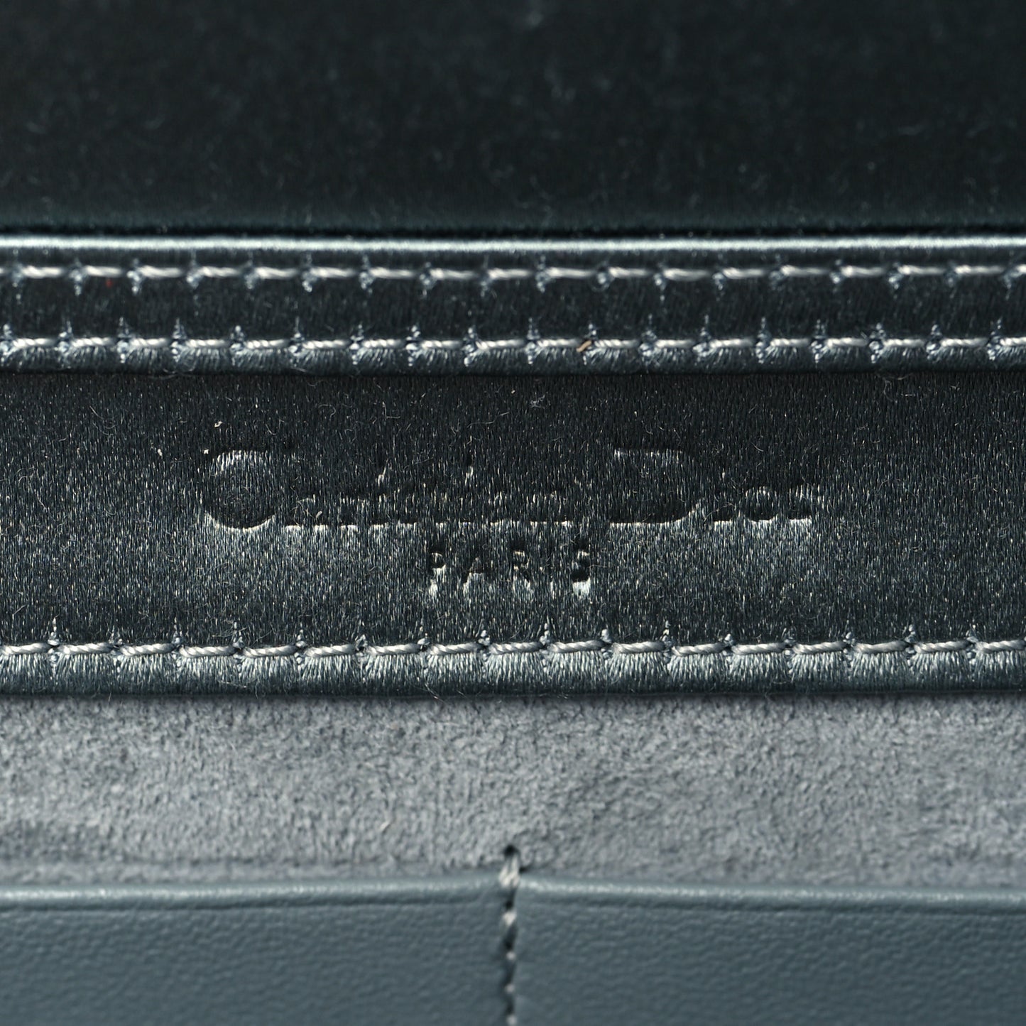 Satin Diorama Wallet on Chain Pouch Blue Gray