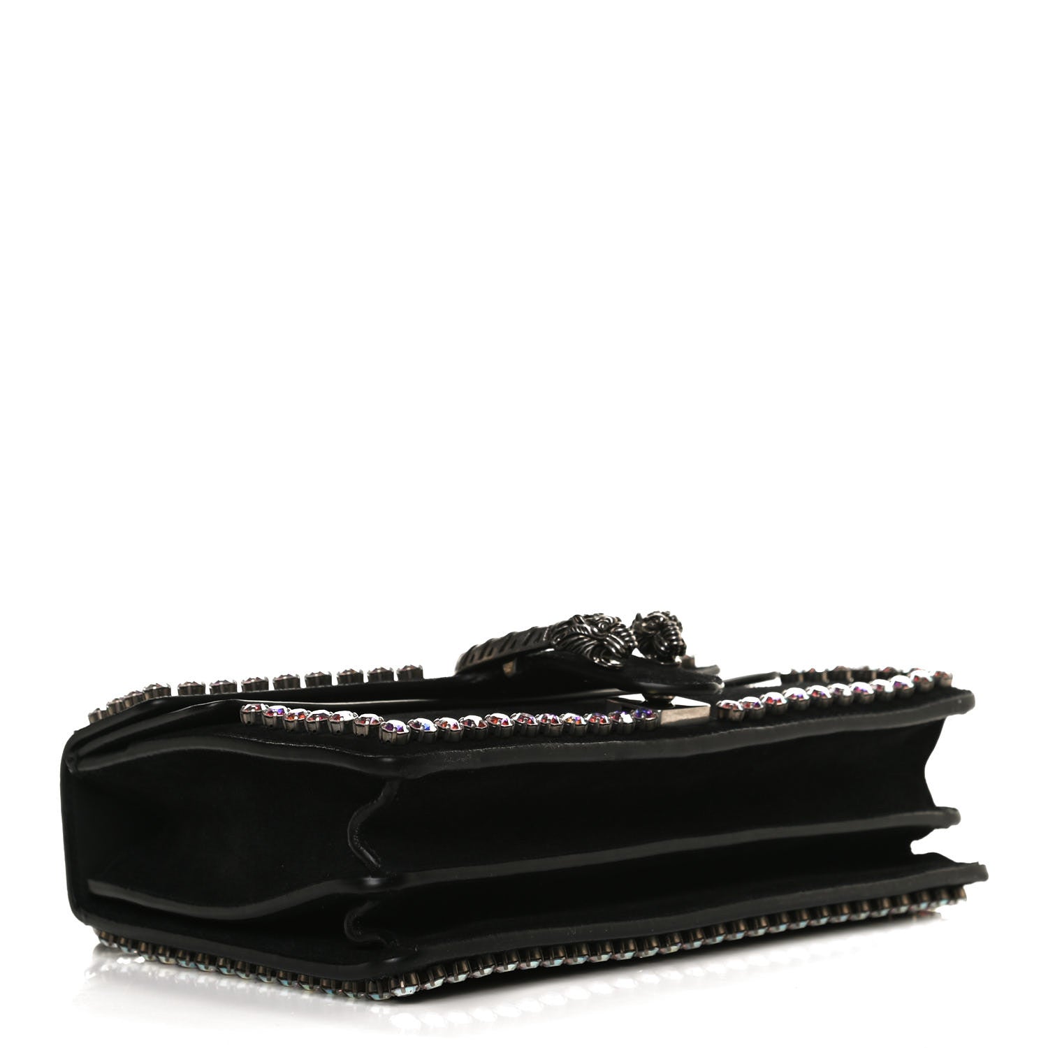 Gucci Suede Crystal Small Dionysus Shoulder Bag Black 4 of 14