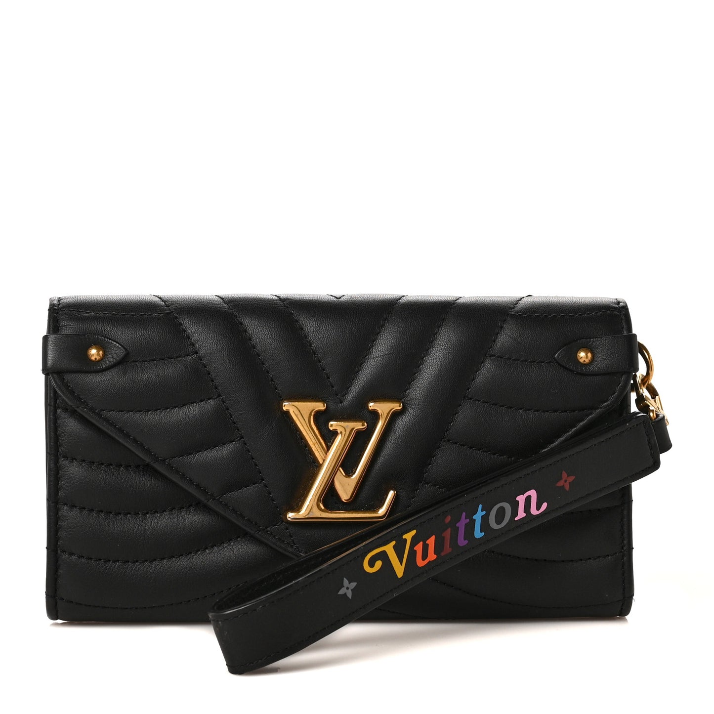 Calfskin New Wave Long Wallet Black