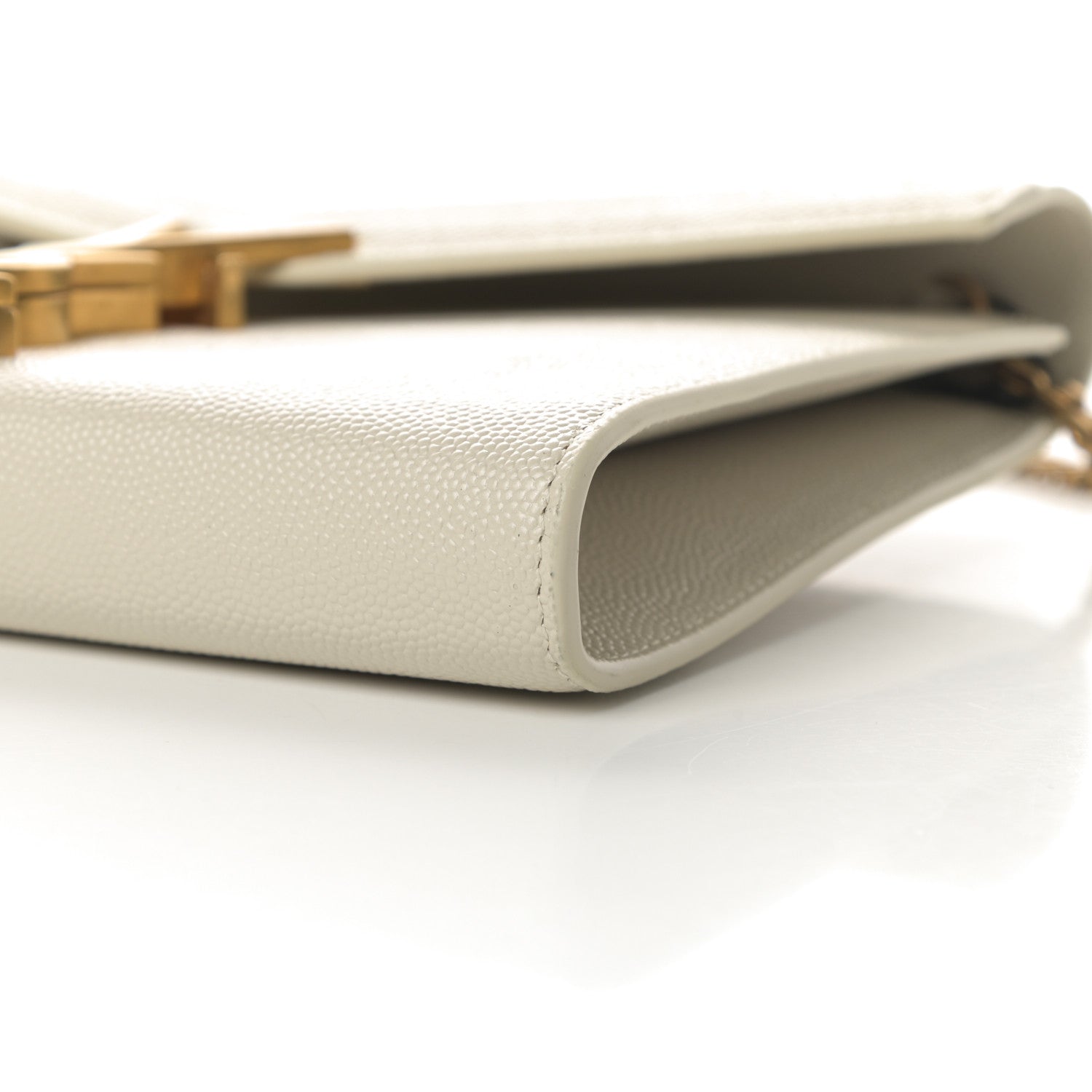 Saint Laurent Grain De Poudre Monogram Cassandra Chain Wallet Crema Soft 11 of 12
