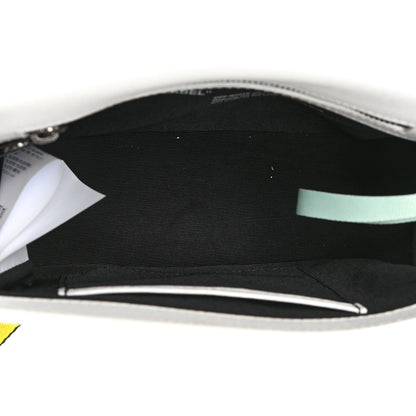 Off-White Saffiano Striped Diag Binder Flap Bag White Black 5 of 25