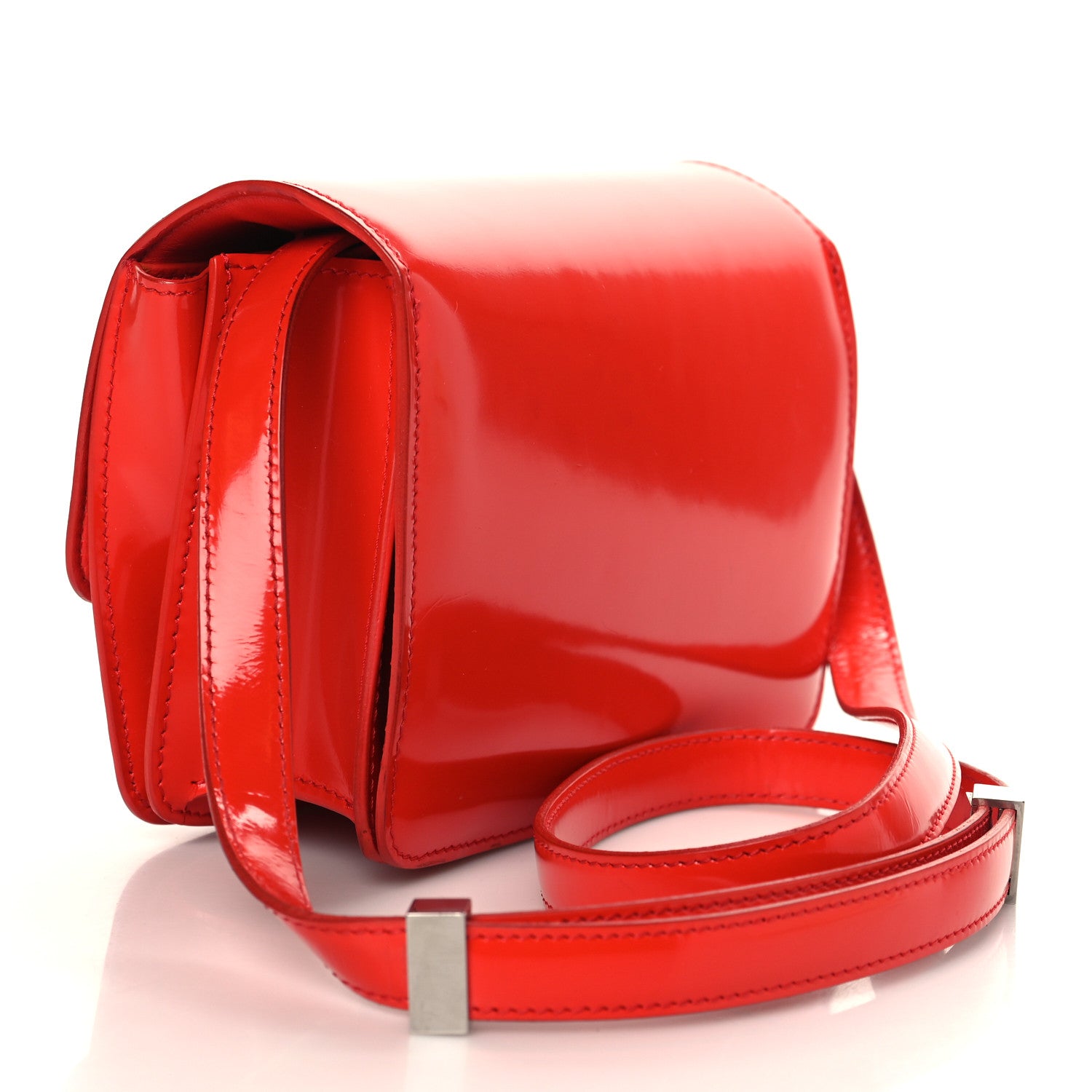 Celine Spazzolato Calfskin Classic Box Medium Flap Vermillion 3 of 8
