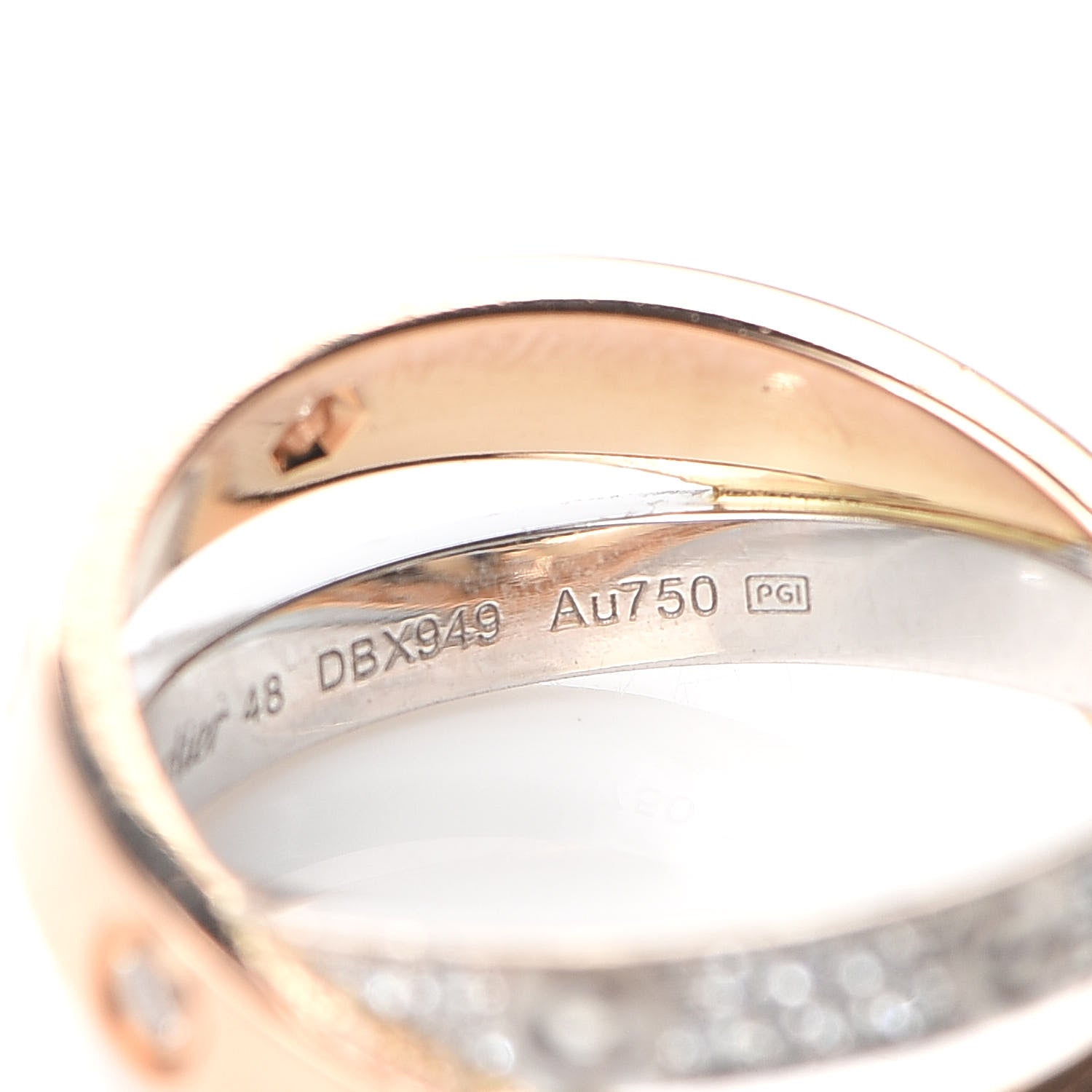Cartier 18K Pink White Gold Diamond 2.6mm LOVE Paved Ring 48 4.5 5 of 5