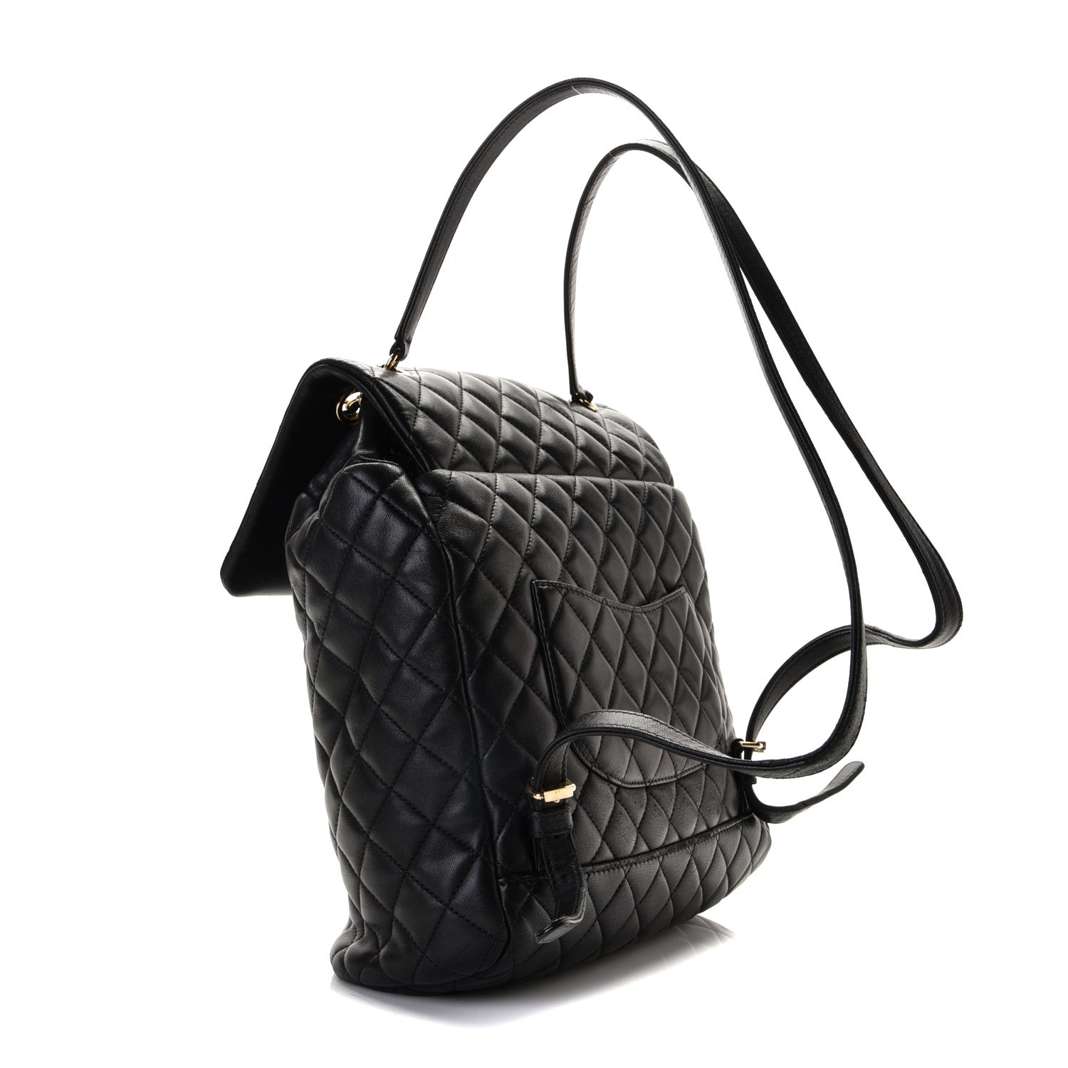 Chanel Calfskin Quilted Large Urban Spirit Backpack Black 12 of 13