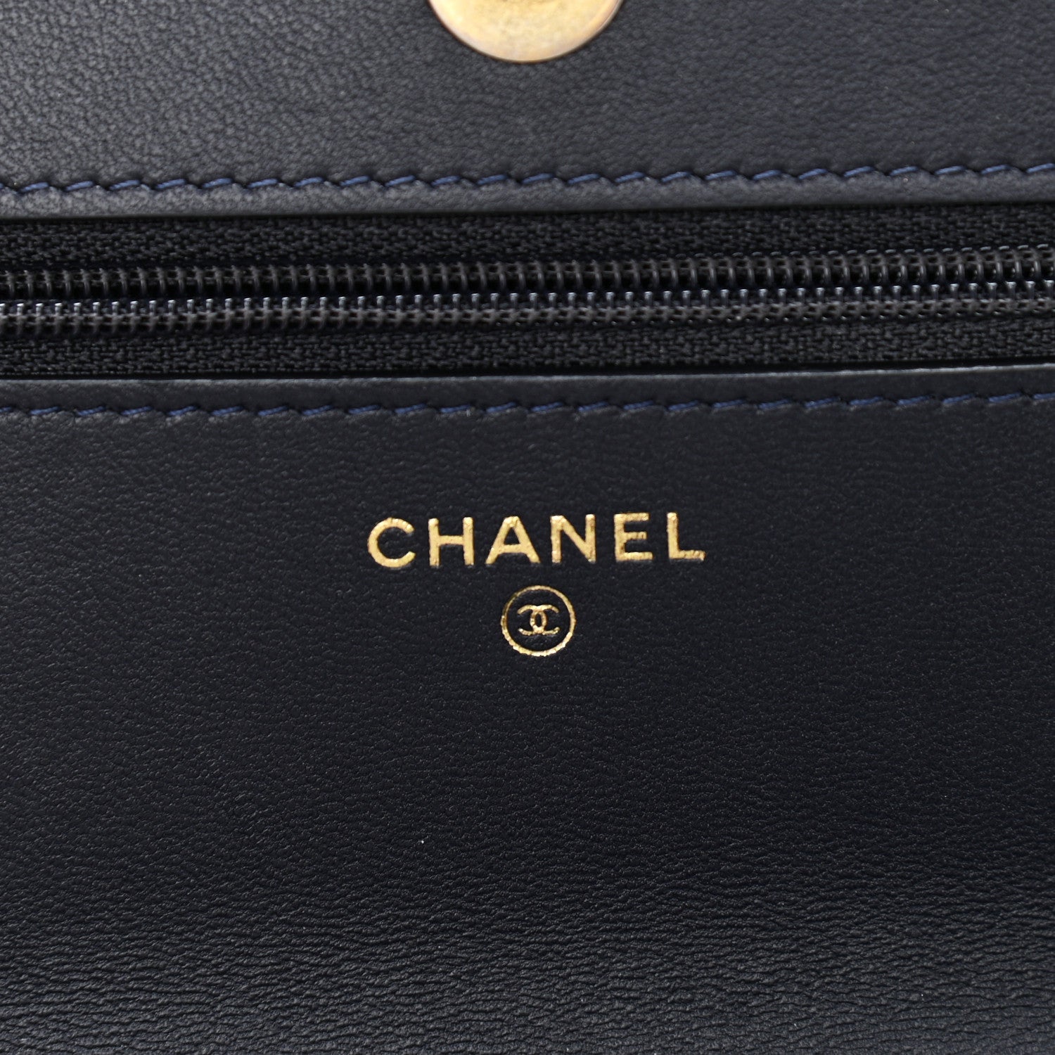 Chanel Wool Tweed Lambskin Quilted Chanel 19 Wallet On Chain WOC and Coin Purse Blue Black 5 of 11