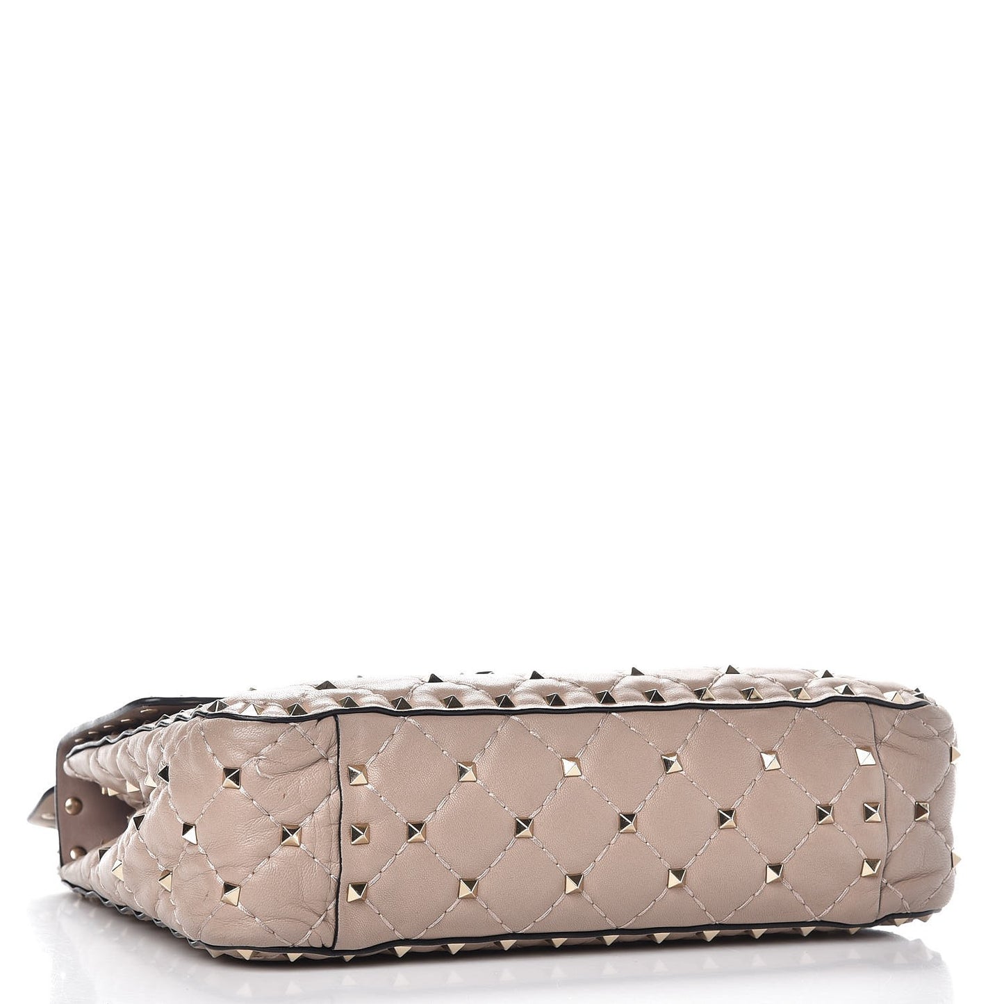 Lambskin Medium Rockstud Spike Shoulder Bag Poudre