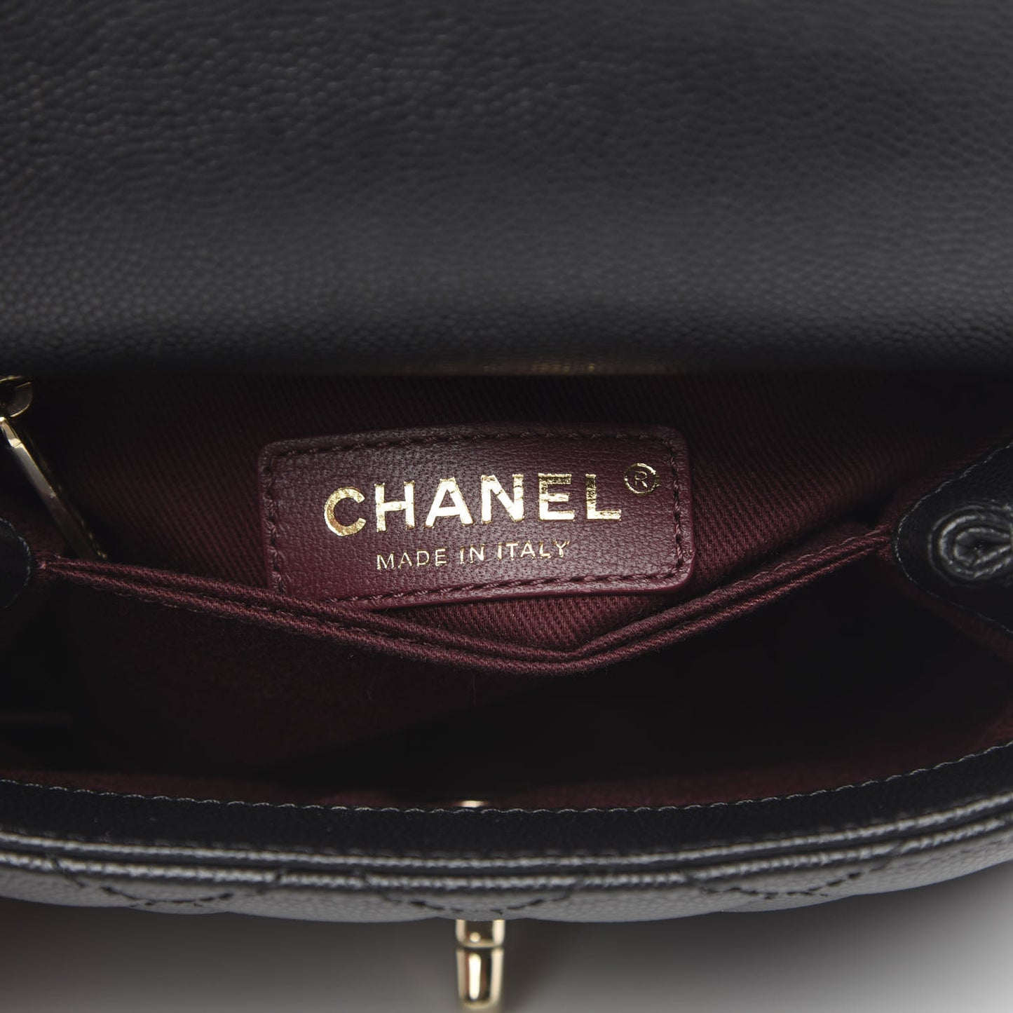 Caviar Quilted Extra Mini Coco Handle Flap Black