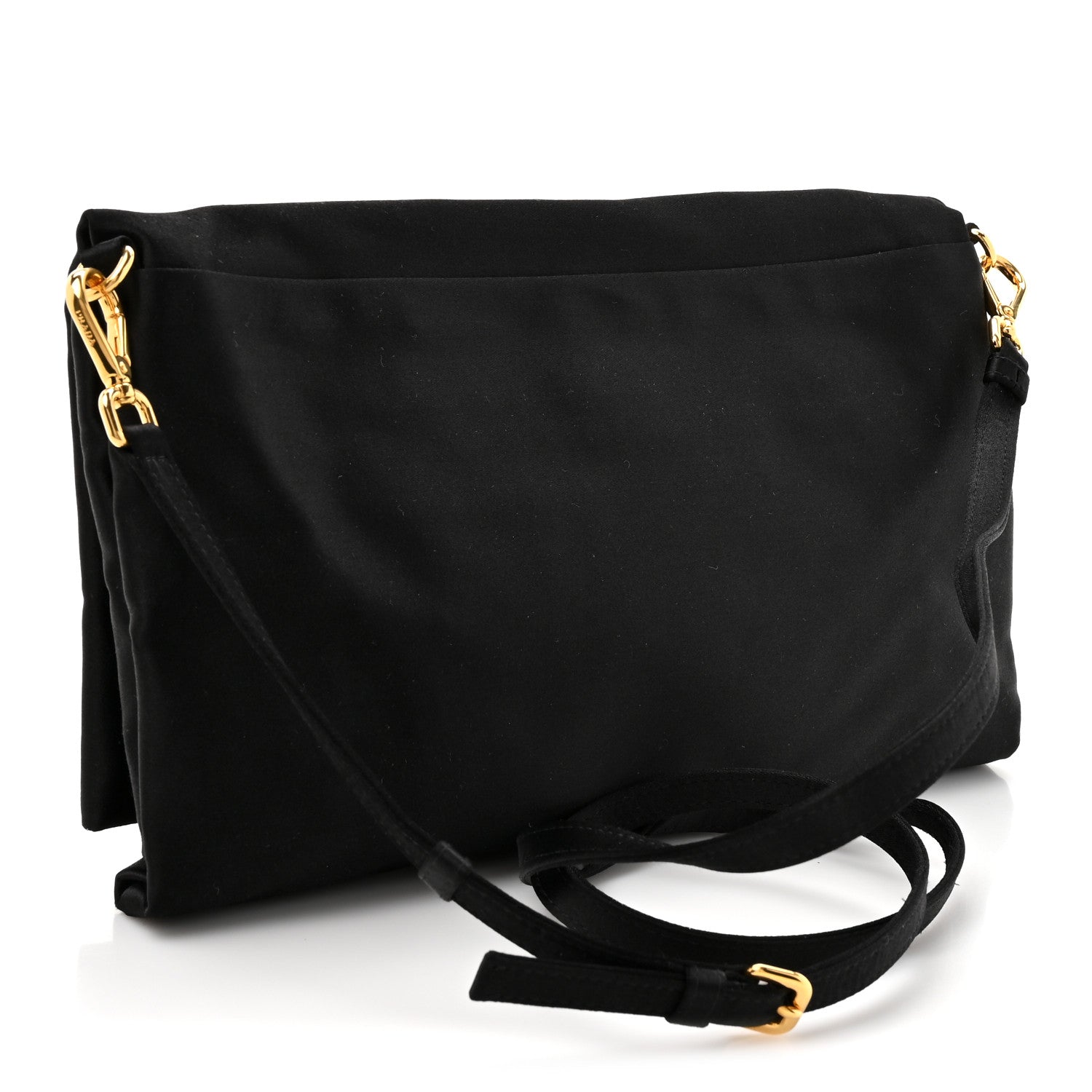 Prada Satin Pochette Bag Black 3 of 9