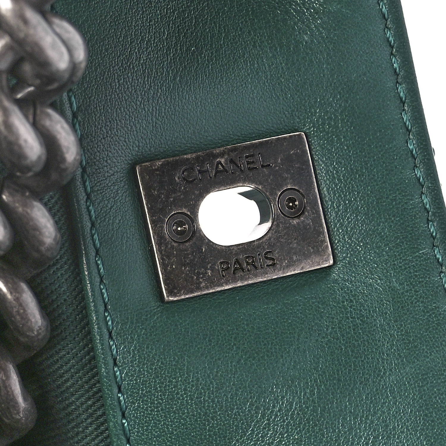 Chanel Calfskin Quilted Large Shopping In Chains Tote Green 13 of 13