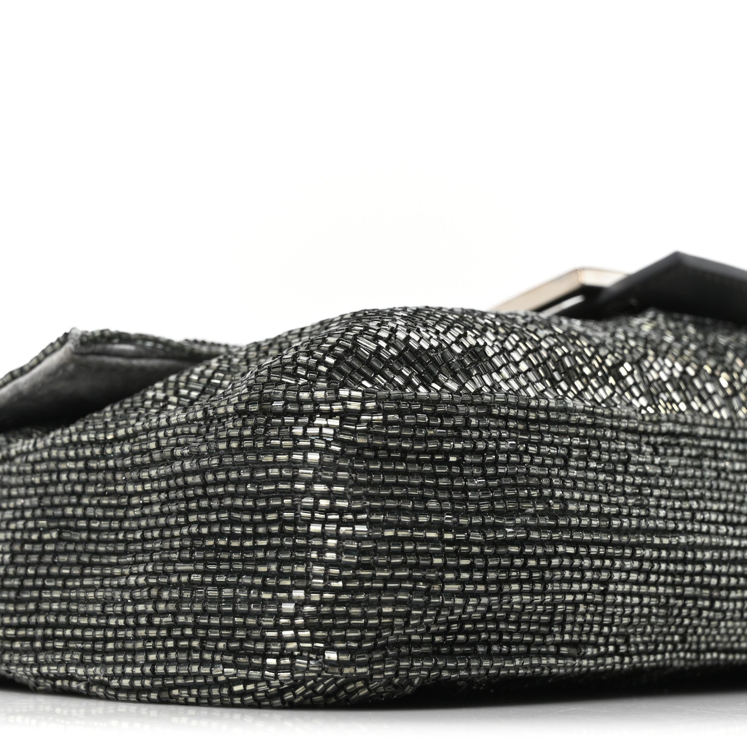 Fendi Sequin Beaded Baguette Grey 9 of 10
