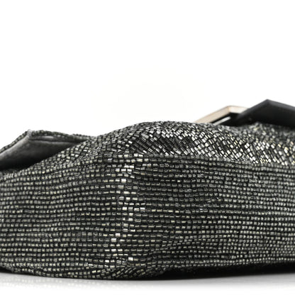 Fendi Sequin Beaded Baguette Grey 9 of 10