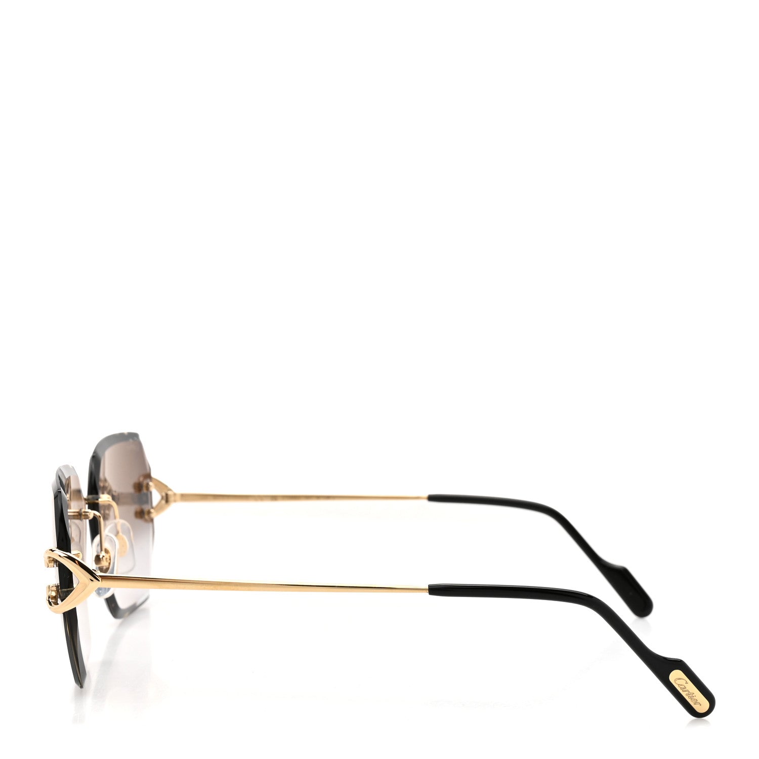 Cartier Metal Rimless C Decor Sunglasses CT0468S Gold Grey 3 of 8