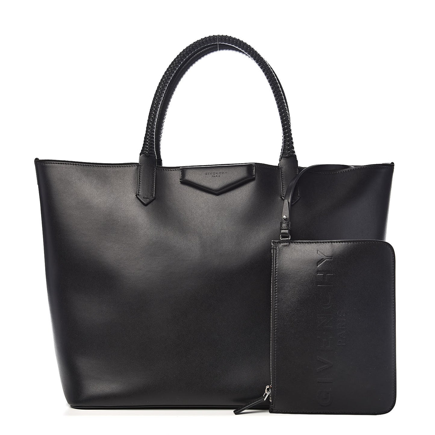 Calfskin Large Antigona Whipstitch Handle Tote Black
