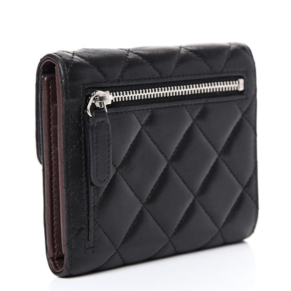 Chanel Lambskin Quilted Compact Flap Wallet Black 2 of 11