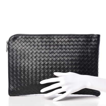 Bottega Veneta Nappa Intrecciato Zip Pouch Black 2 of 11