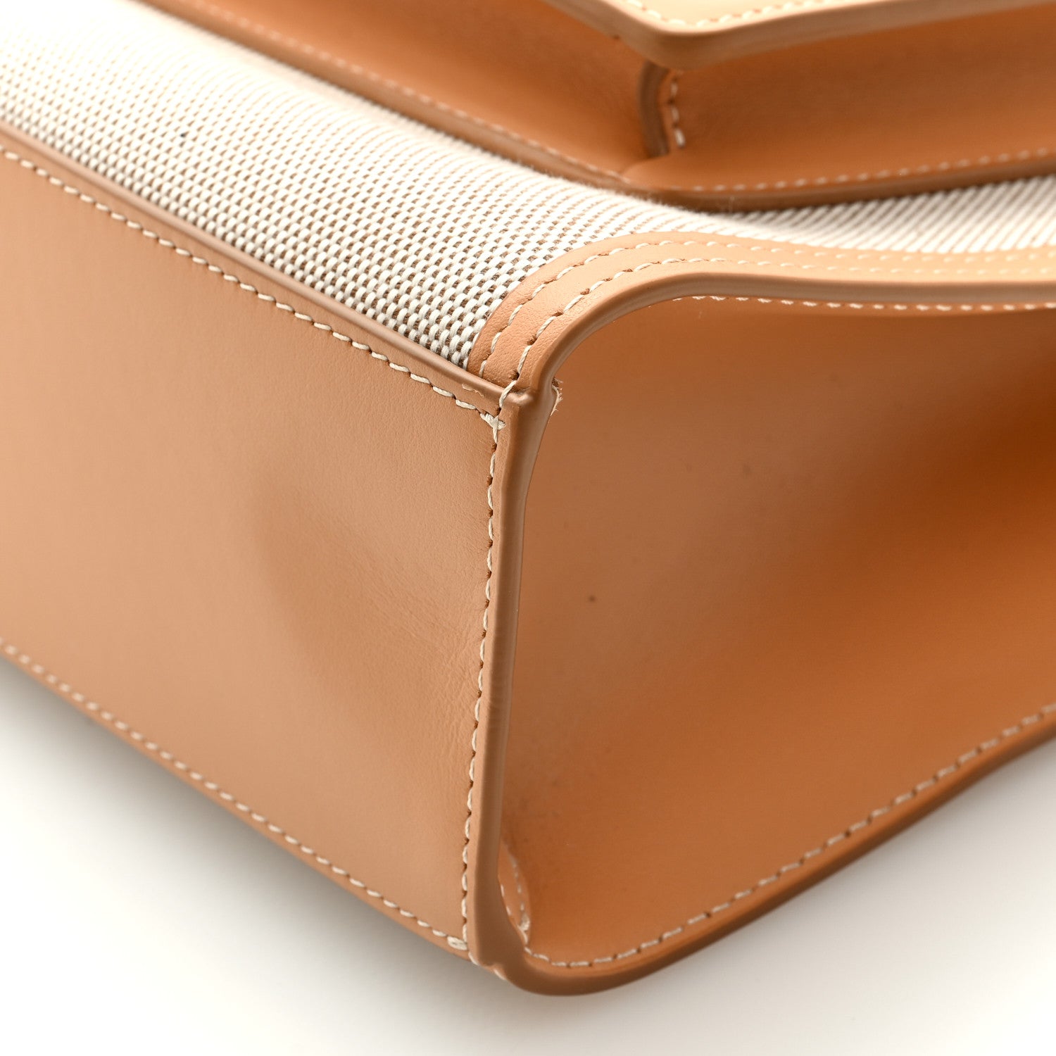 Burberry Canvas Smooth Calfskin Two Tone Medium Pocket Bag Soft Fawn Warm Sand 9 of 10