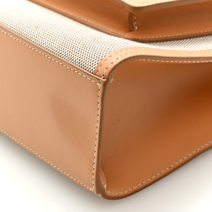 Burberry Canvas Smooth Calfskin Two Tone Medium Pocket Bag Soft Fawn Warm Sand 9 of 10