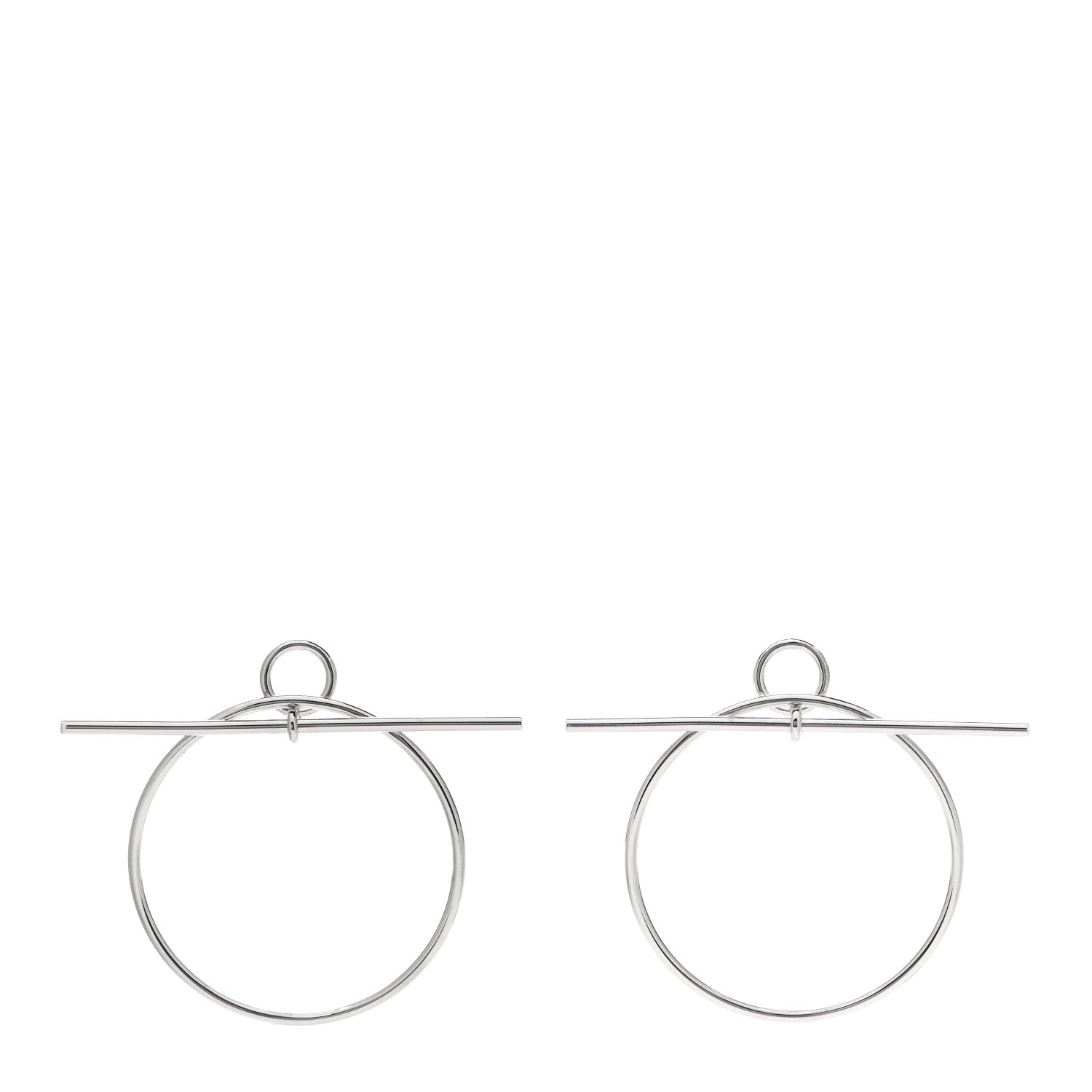Hermes Sterling Silver MM Loop Earrings 1 of 7