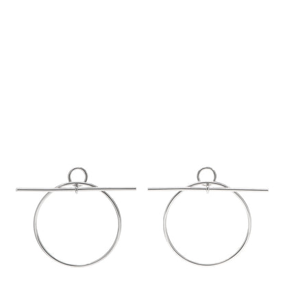 Hermes Sterling Silver MM Loop Earrings 1 of 7