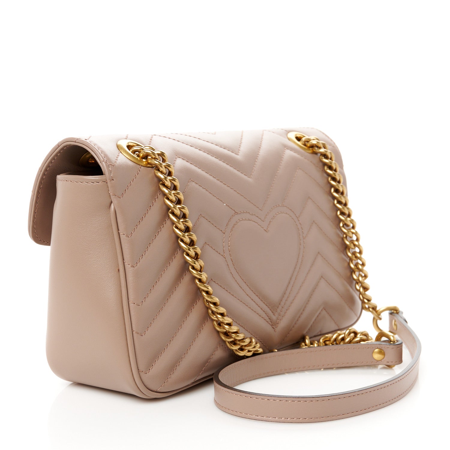 Gucci Calfskin Matelasse Small GG Marmont Shoulder Bag Porcelain Rose 3 of 11