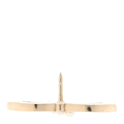 Chanel Enamel Pearl Palm Tree Brooch Green Gold 4 of 5