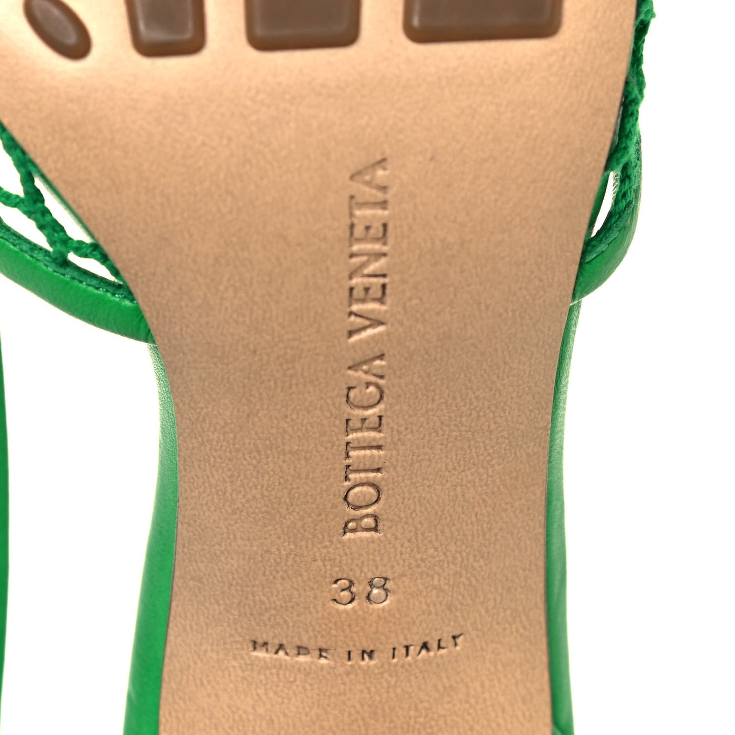Mesh Nappa Stretch Ankle Tie 90mm Sandals 38 Grass
