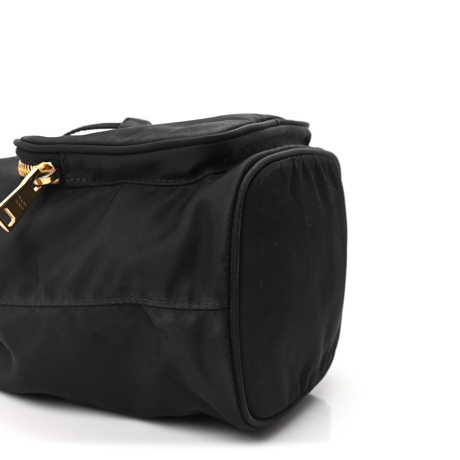 Prada Saffiano Tessuto Nylon Mini Bucket Crossbody Bag Black 8 of 9