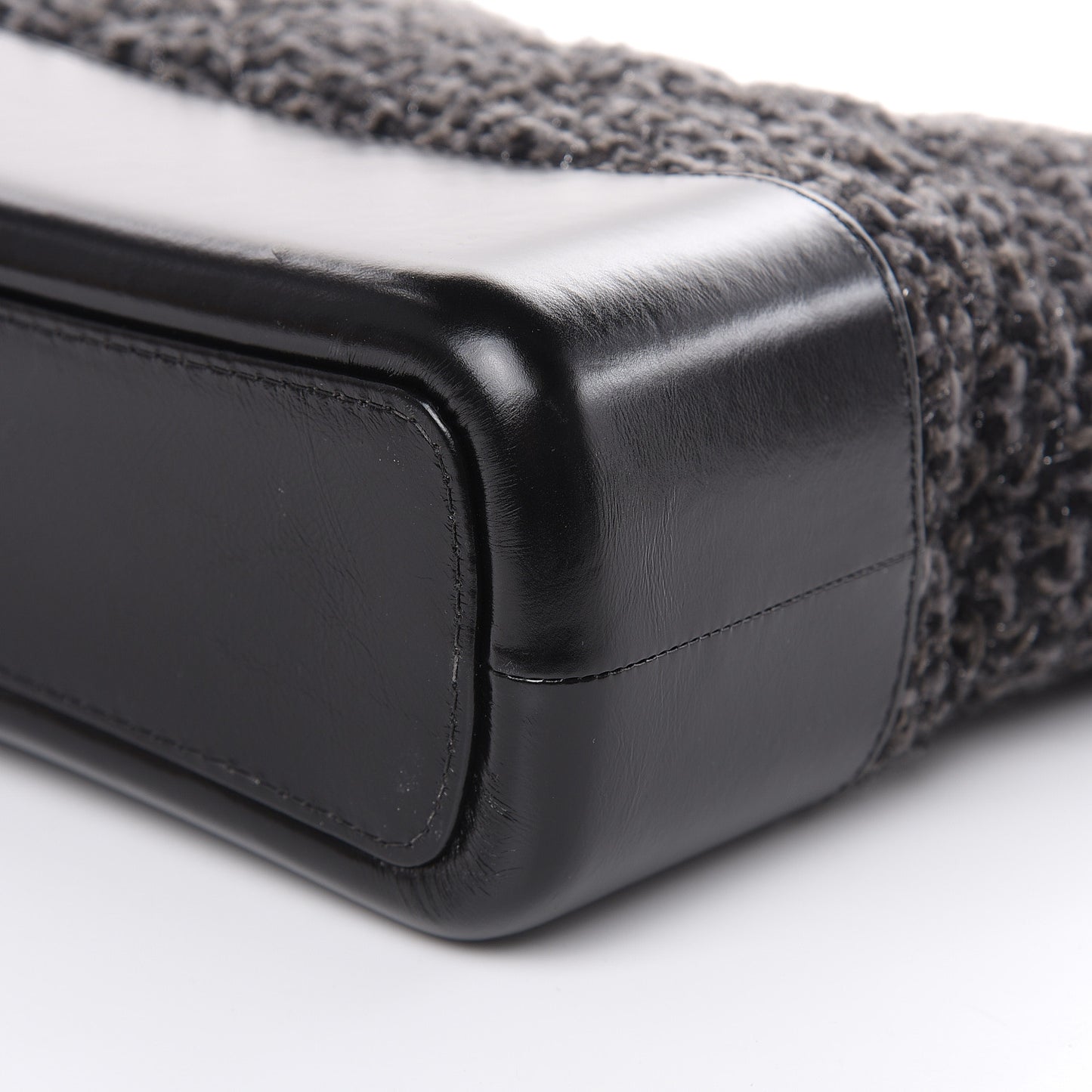 Tweed Calfskin Quilted Medium Gabrielle Hobo Black