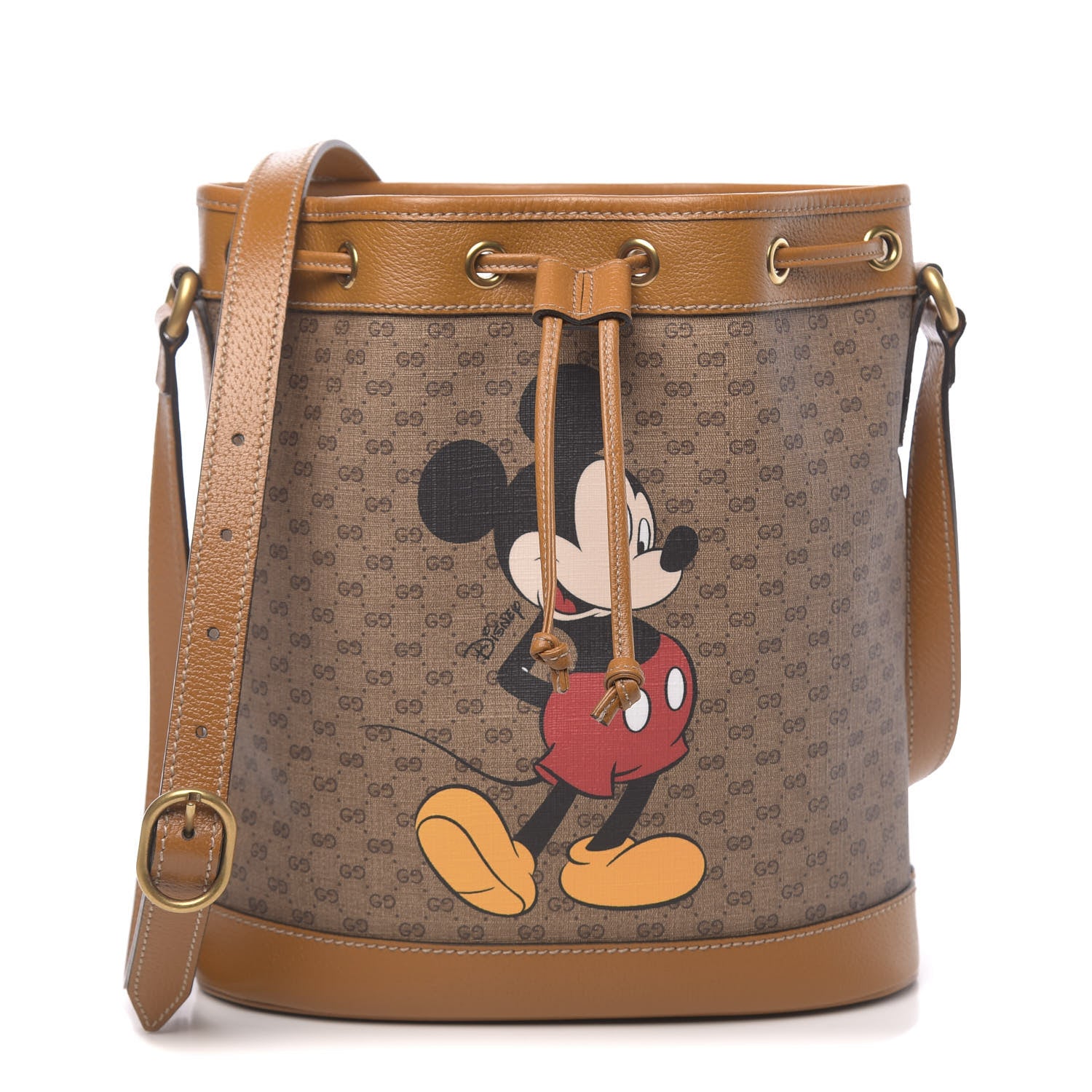 Gucci X DISNEY Mini Vintage GG Supreme Monogram Bucket Bag Beige Vintage Sun Oil 1 of 11