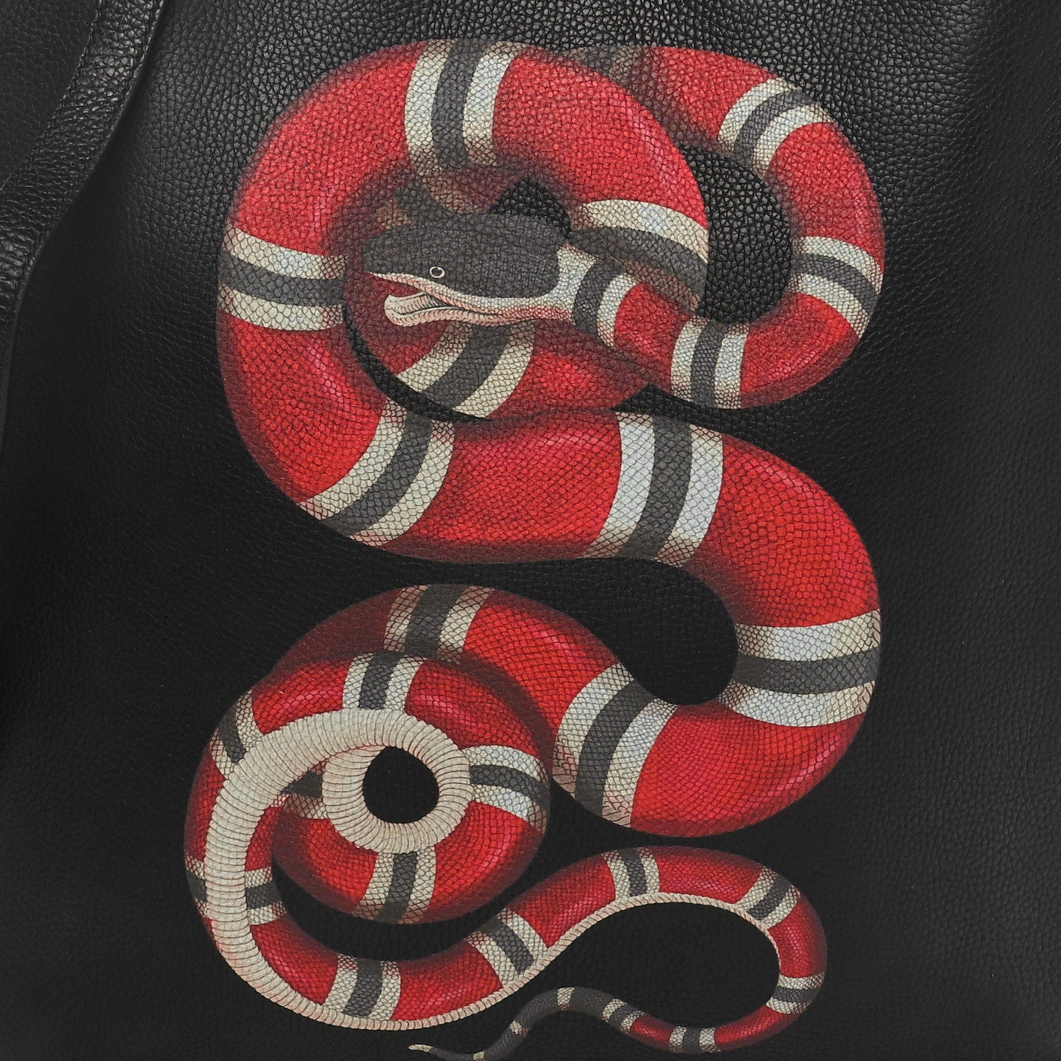 Gucci Calfskin Kingsnake Print Vertical Tote Black 8 of 10