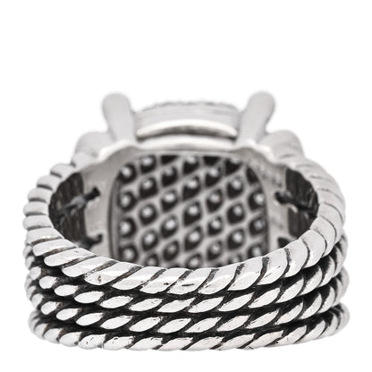 David Yurman Sterling Silver Diamond 16mm Wheaton Ring 54 7 3 of 4
