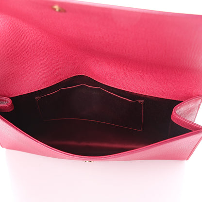 Saint Laurent Textured Calfskin Y Ligne Clutch Fuchsia 4 of 5
