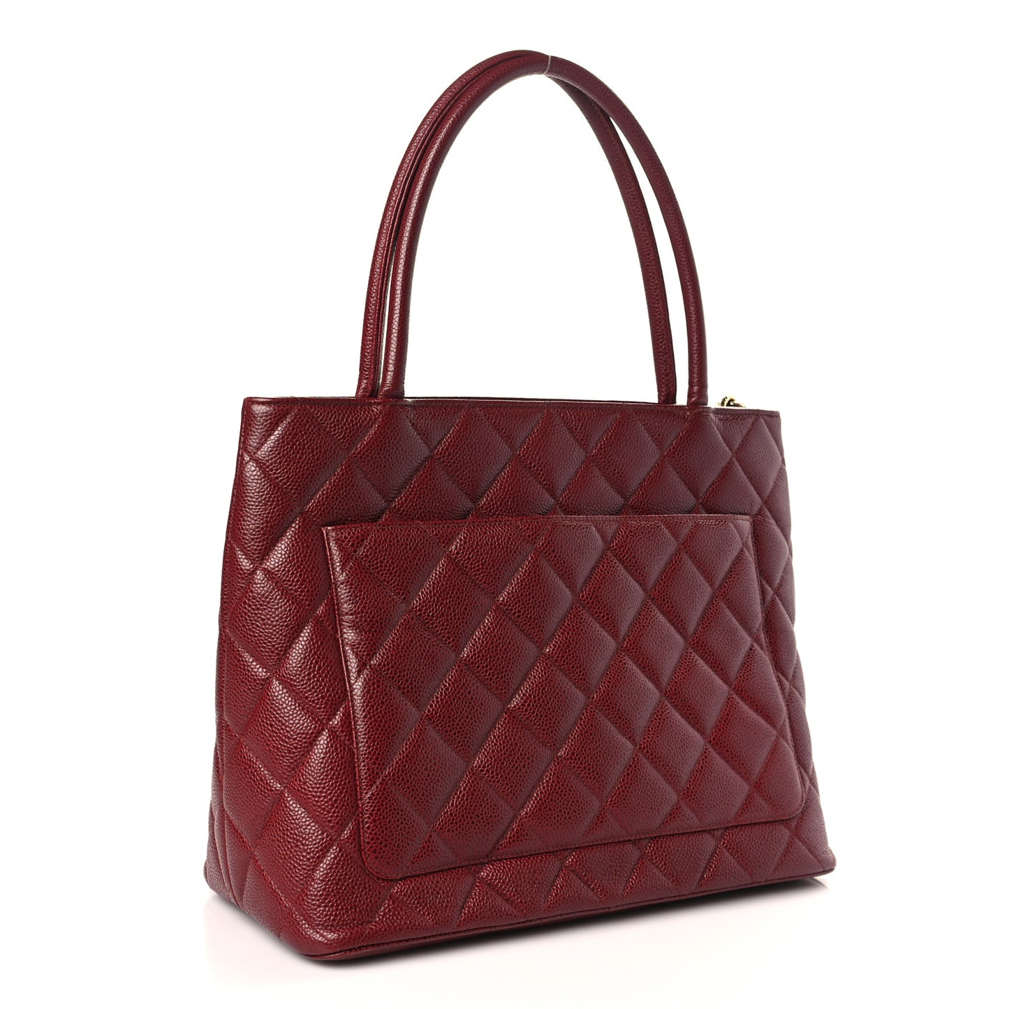 Caviar Quilted Medallion Tote Bordeaux