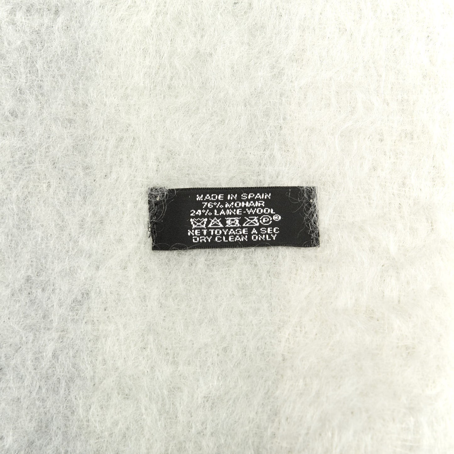 Mohair Wool Rayre Ombre Plaid Throw Blanket Galet Argile