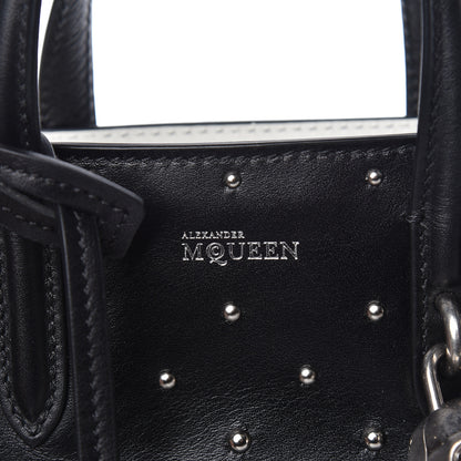 Alexander McQueen Calfskin Studded Mini Padlock Tote Black White 10 of 10