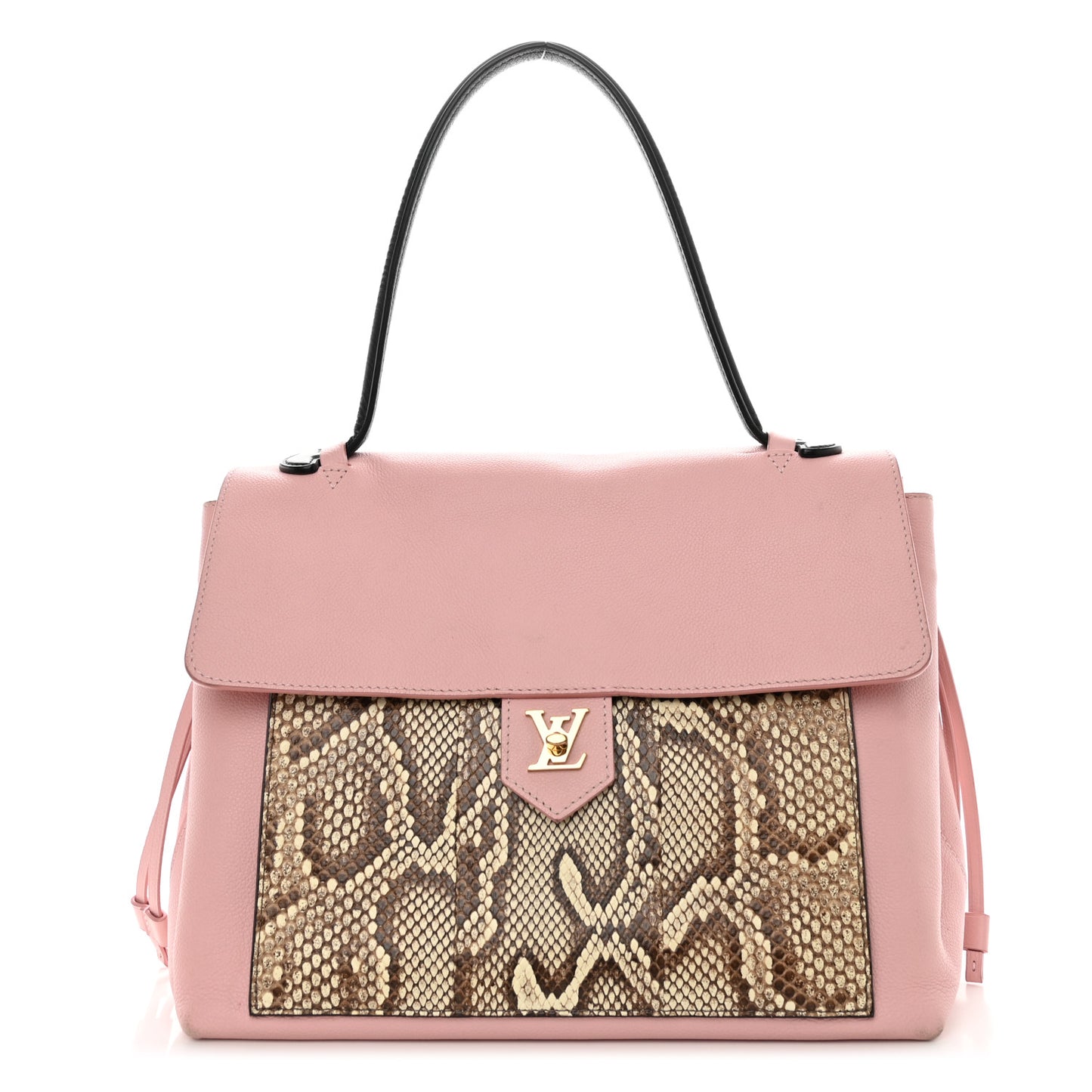 Calfskin Snakeskin Lockme MM Rose Ballerine