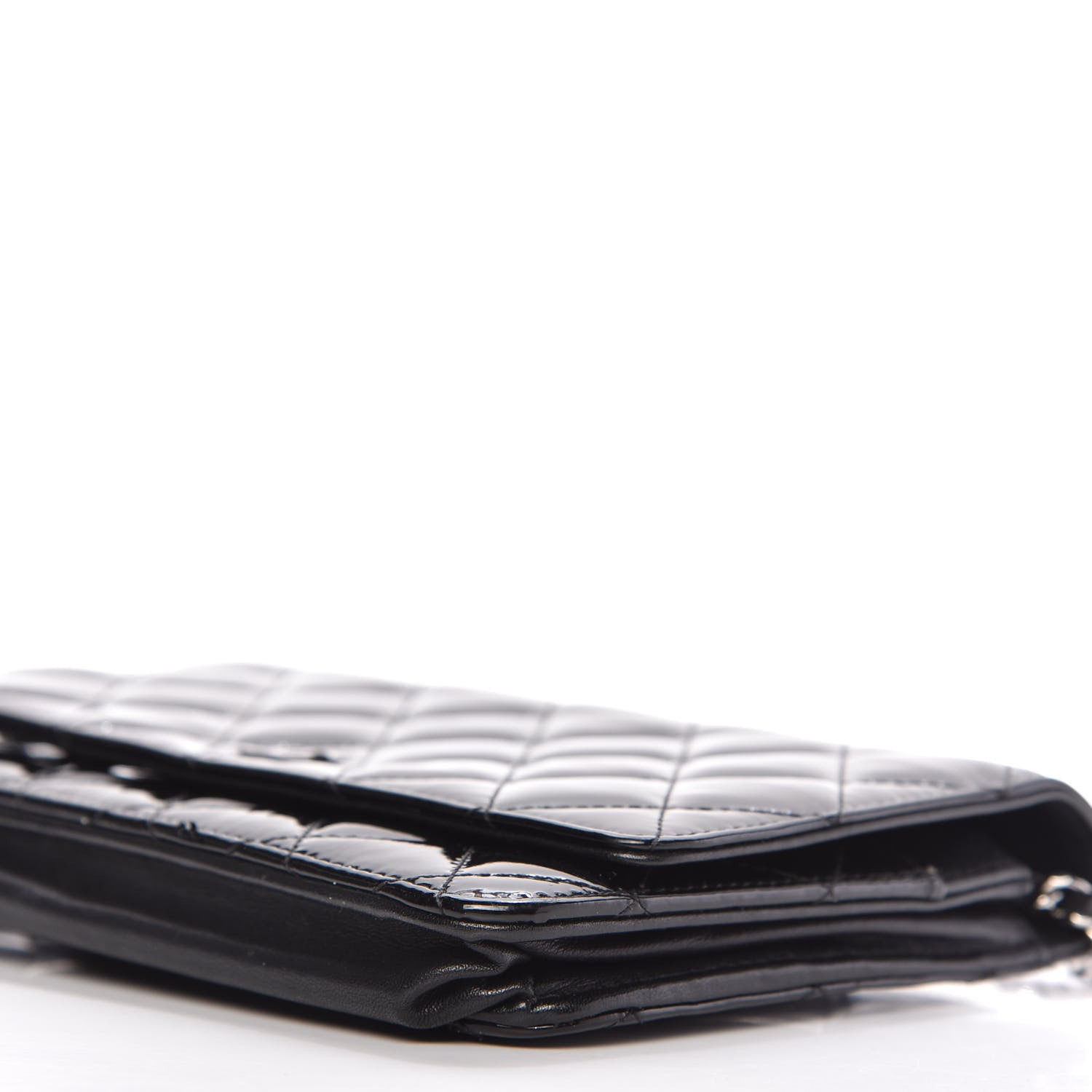 Chanel Patent Quilted Wallet On Chain WOC Black 7 of 11