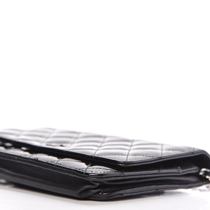 Chanel Patent Quilted Wallet On Chain WOC Black 7 of 11