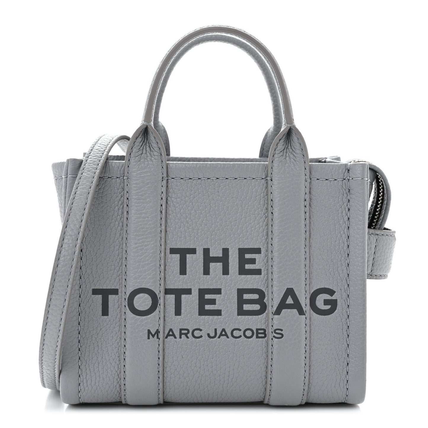 Grained Calfskin Mini The Tote Bag Grey