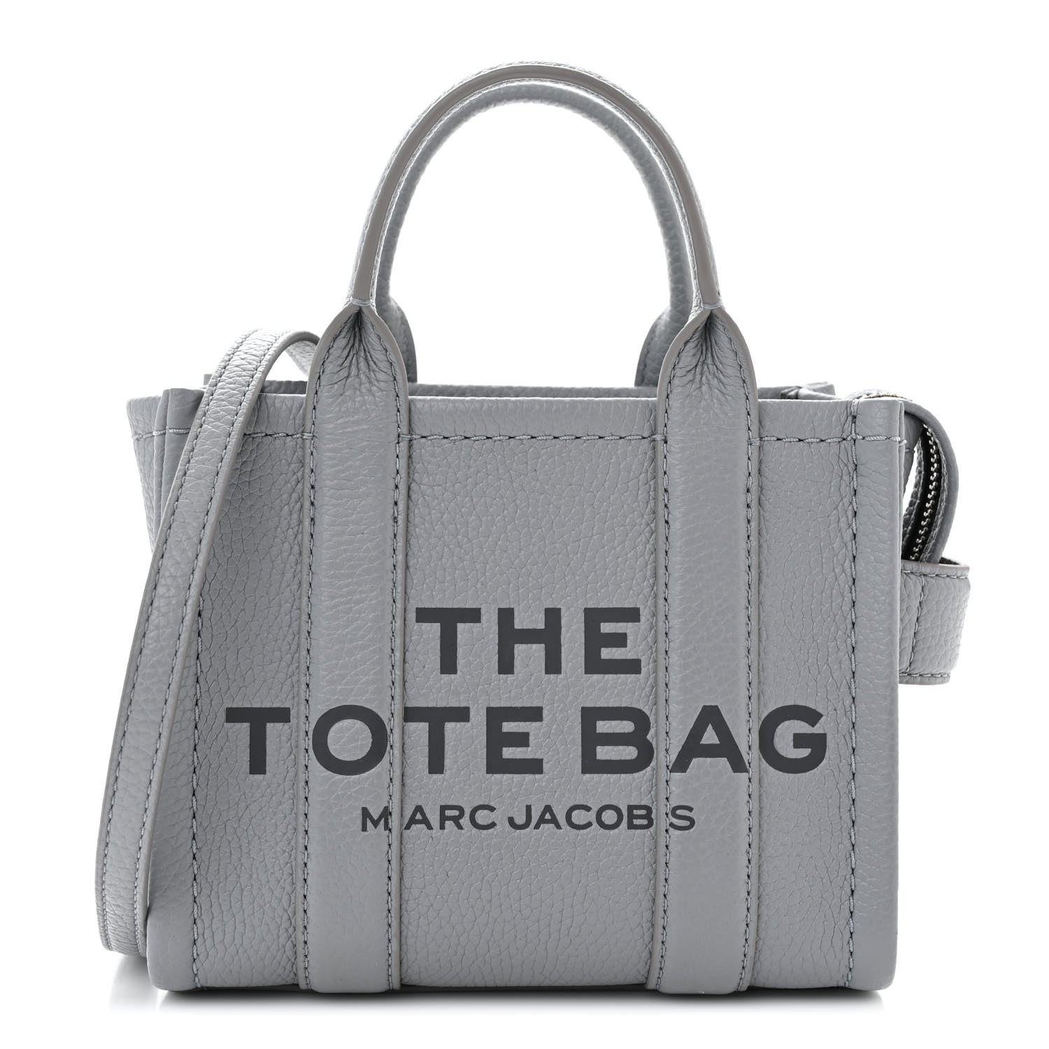 Marc Jacobs Grained Calfskin Mini The Tote Bag Grey 1 of 11