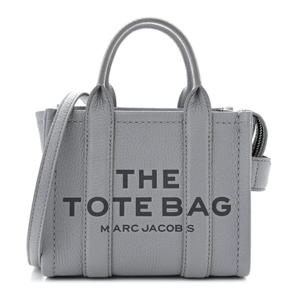 Marc Jacobs Grained Calfskin Mini The Tote Bag Grey 1 of 11