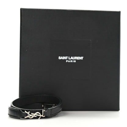 Saint Laurent Calfskin Double Wrap Bracelet Black 5 of 5