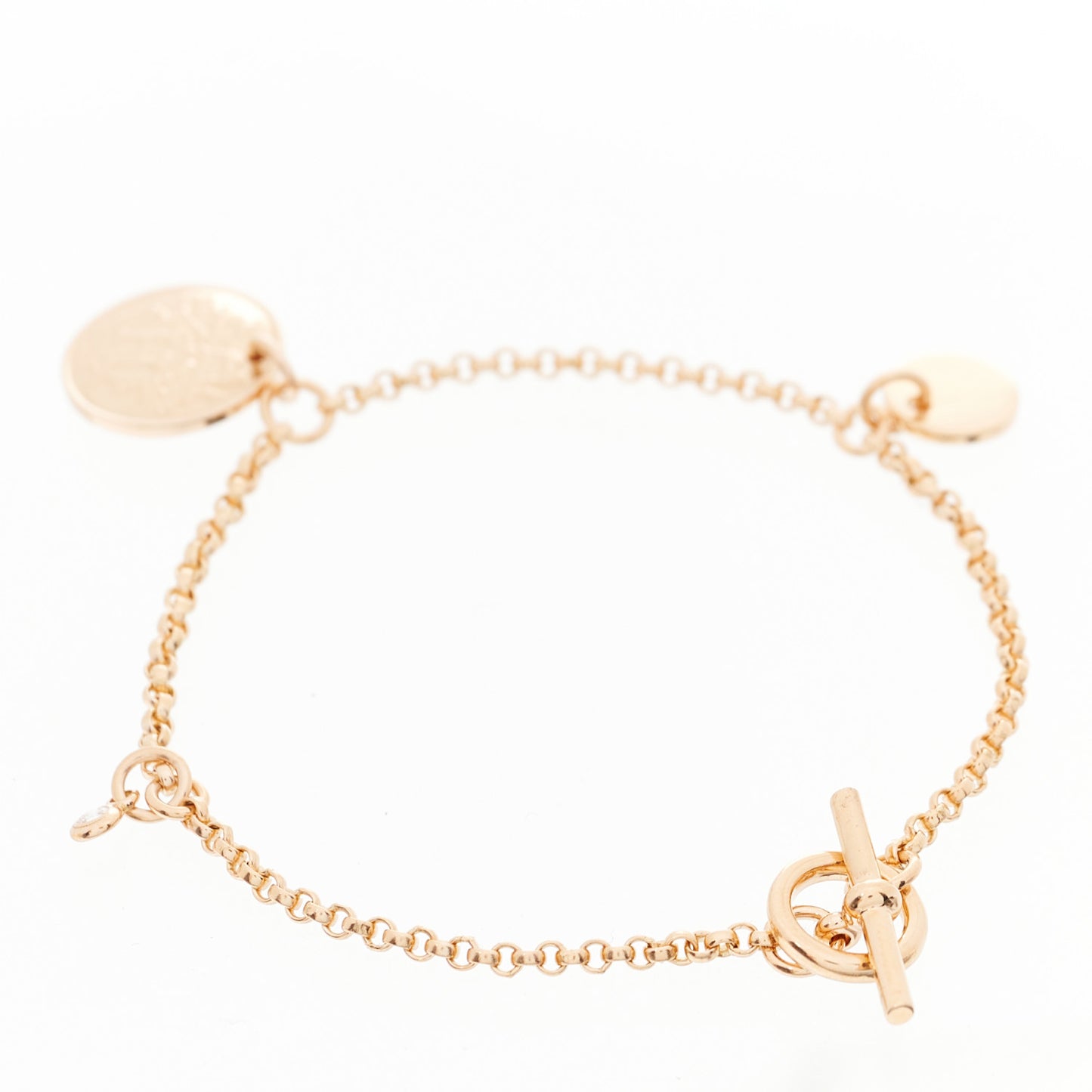 18K Rose Gold Diamond PM Ex-Libris Bracelet SH