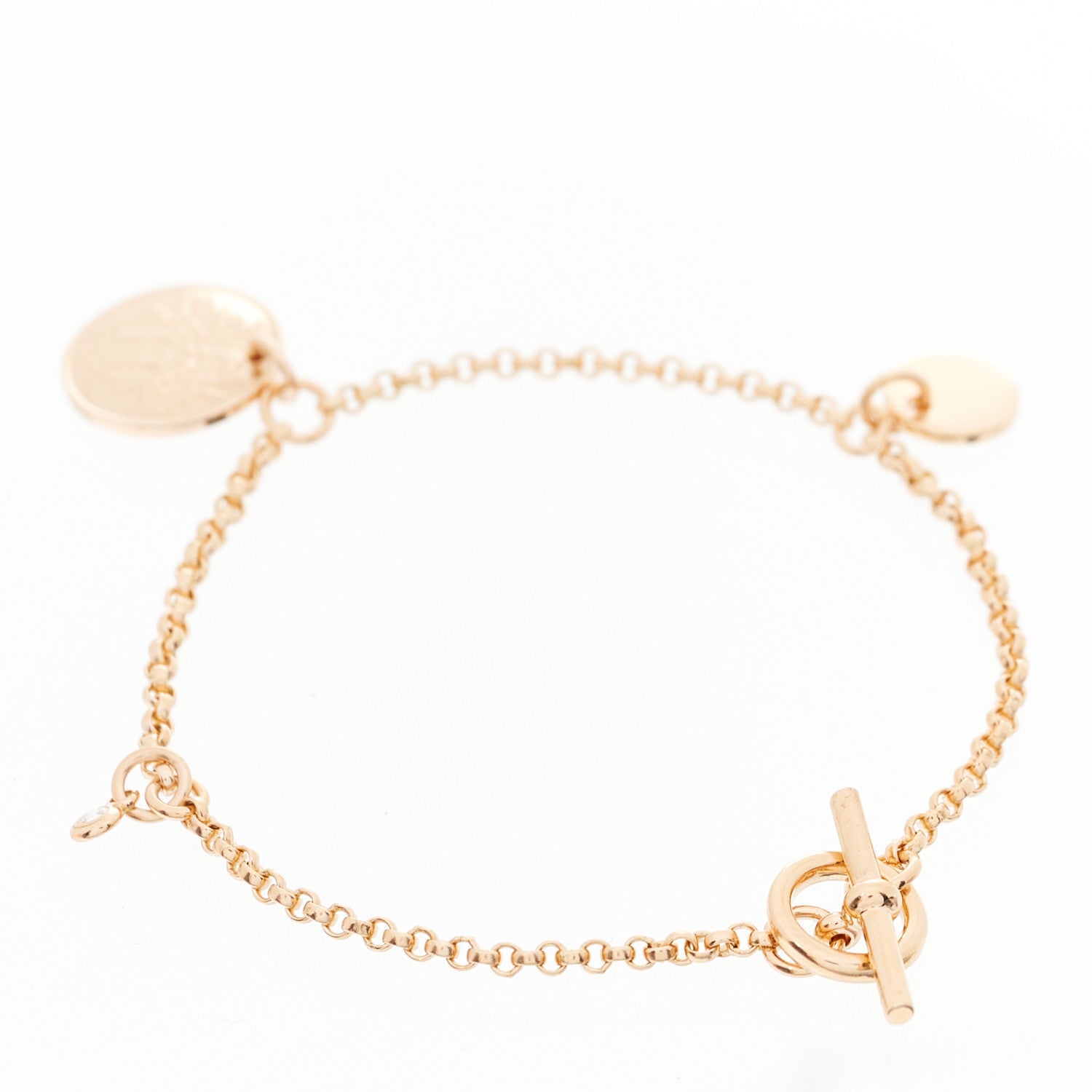 Hermes 18K Rose Gold Diamond PM Ex-Libris Bracelet SH 2 of 4