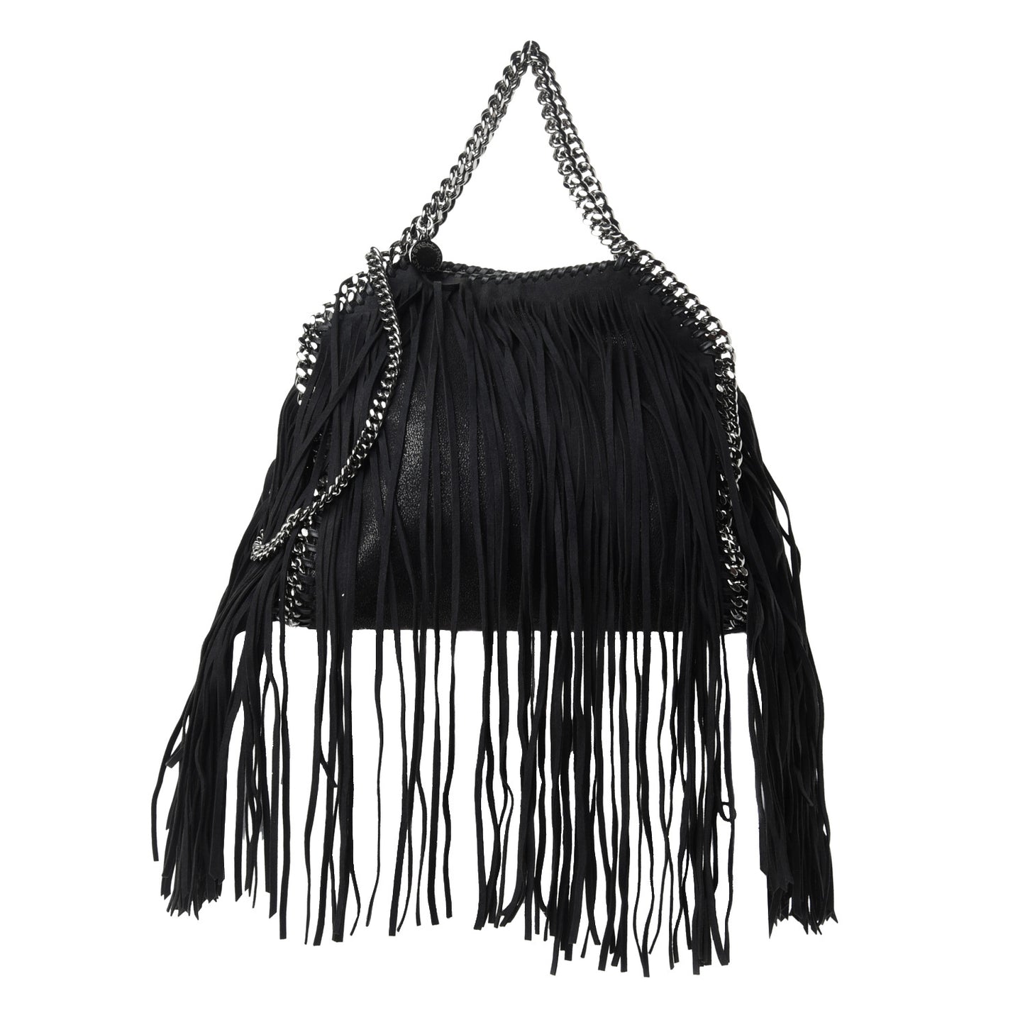 Eco Suede Mini Fringe Falabella Tote Black